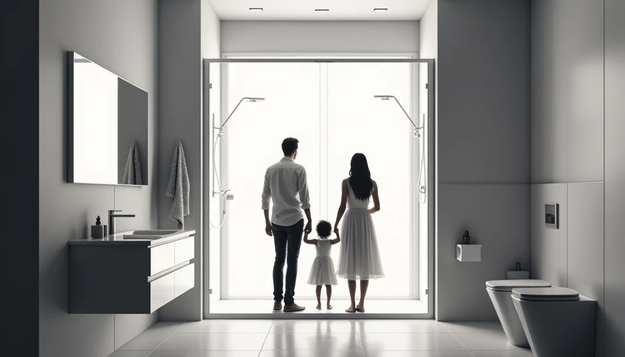 Visual context for smart glass shower door